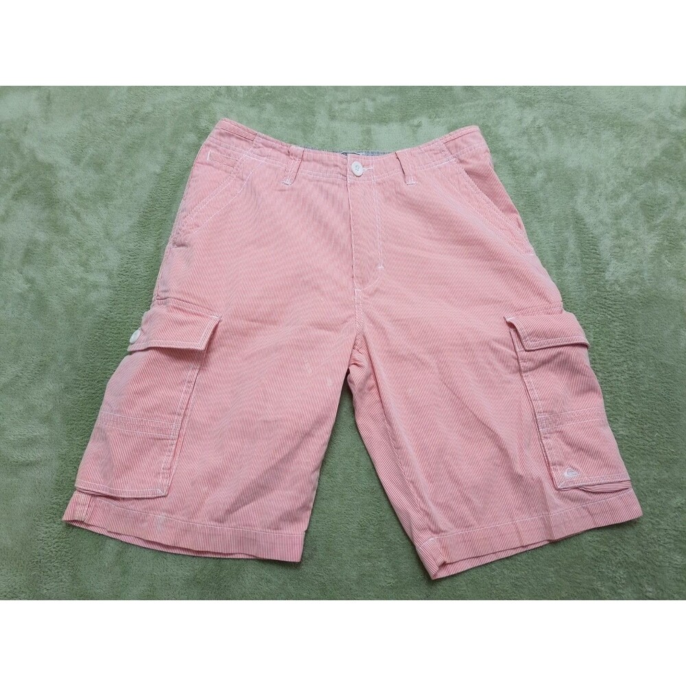 Quicksilver Cargo Shorts Salmon Pink Color  Mens Size 30 Cotton/Nylon Y2K
